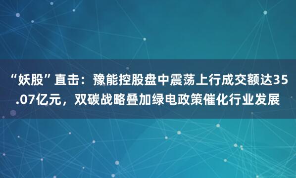 “妖股”直击:豫能控股盘中震荡上行成交额达35.07亿元,双碳战略叠加绿电政策催化行业发展